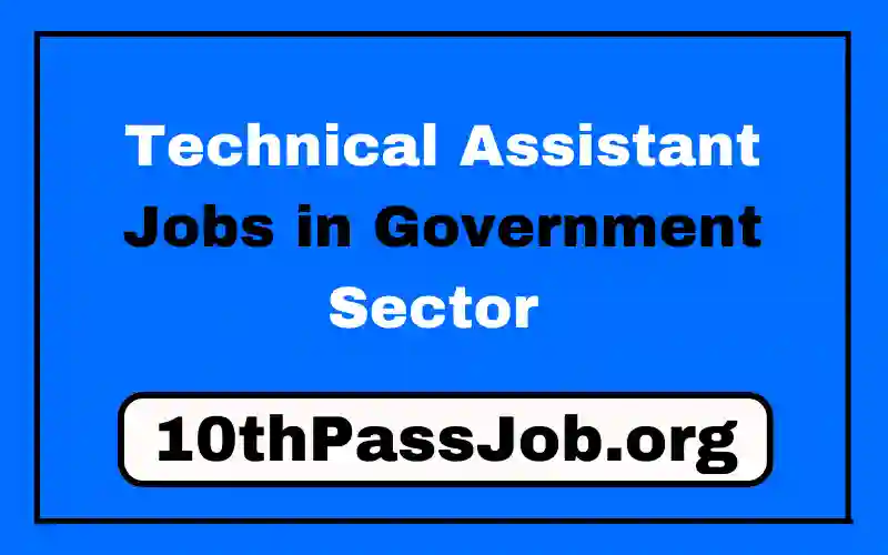 Technical Assistant Jobs in Government Sector