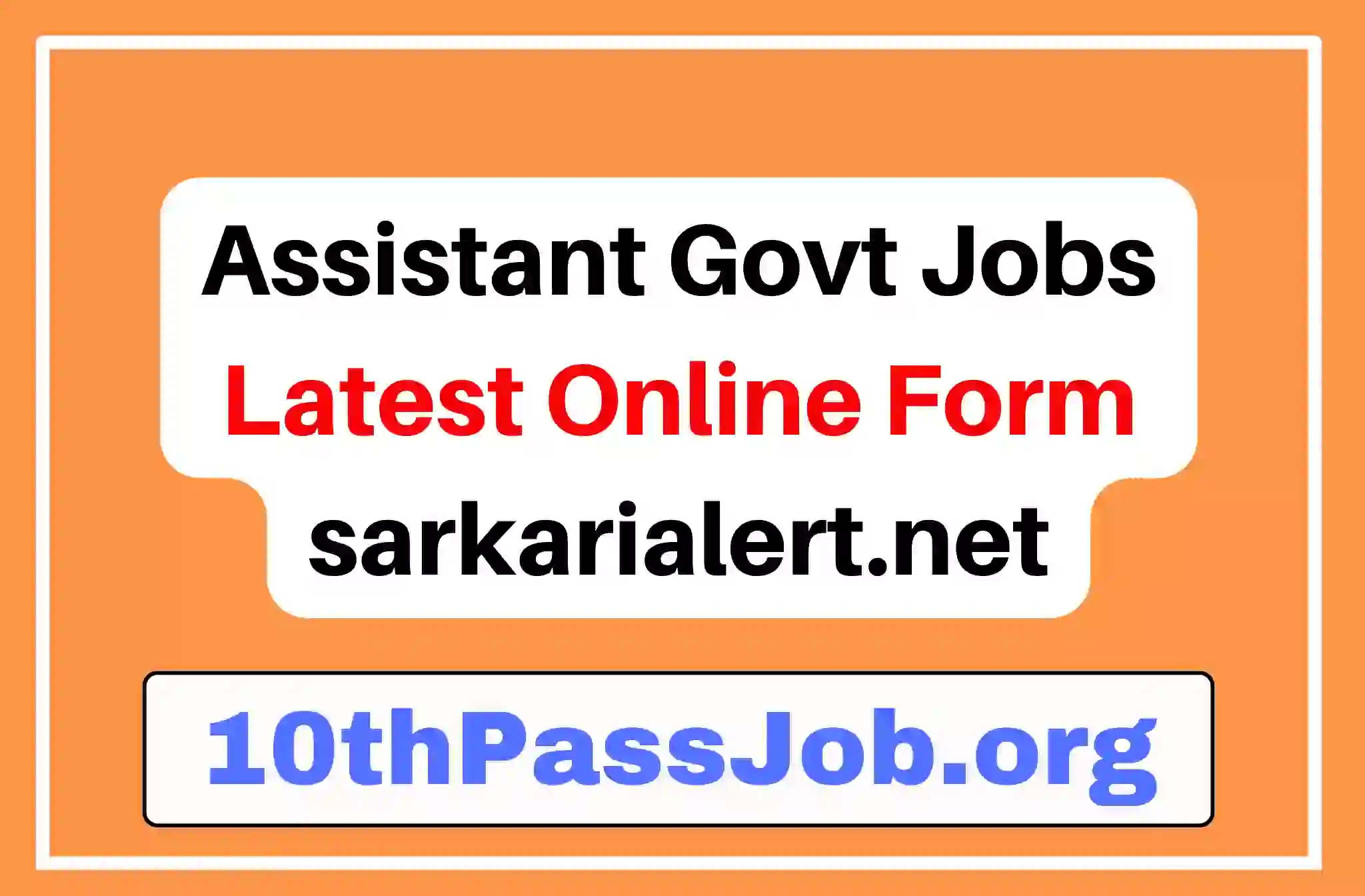 Assistant Govt Jobs Latest Online Form sarkarialert.net