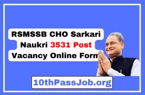 RSMSSB CHO Sarkari Naukri 3531 Post Vacancy Online Form